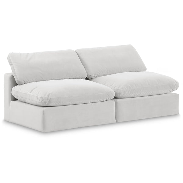 Meridian Comfy Cream Velvet Modular Sofa IMAGE 1