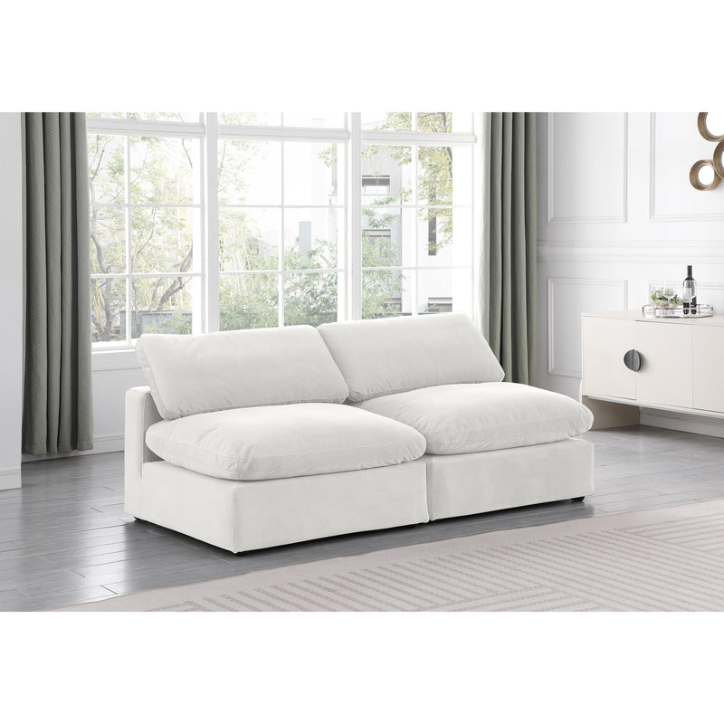 Meridian Comfy Cream Velvet Modular Sofa IMAGE 2