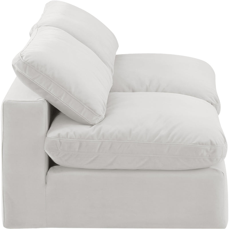 Meridian Comfy Cream Velvet Modular Sofa IMAGE 5