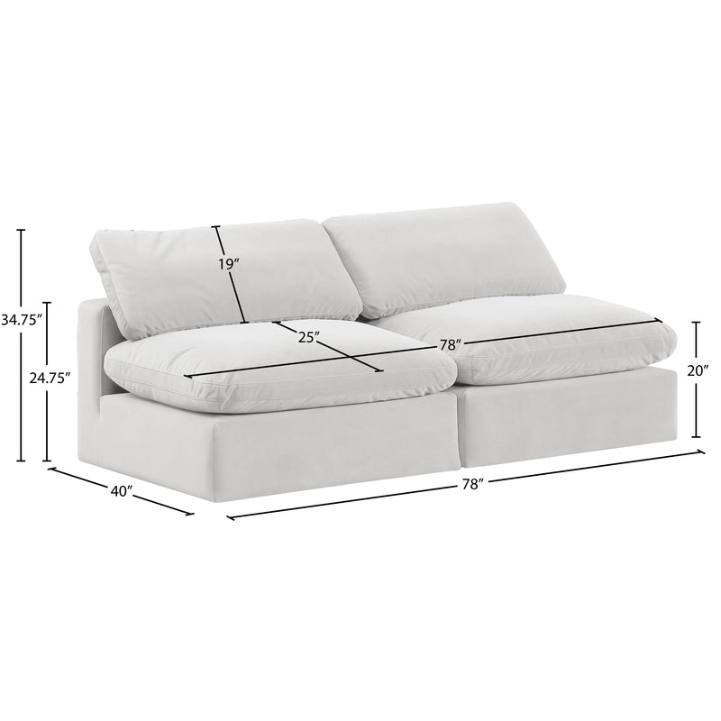 Meridian Comfy Cream Velvet Modular Sofa IMAGE 9