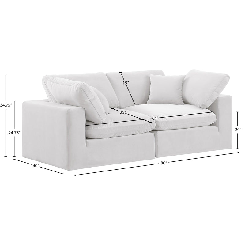 Meridian Comfy Cream Velvet Modular Sofa IMAGE 10