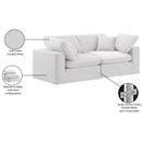 Meridian Comfy Cream Velvet Modular Sofa IMAGE 11