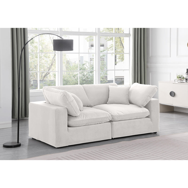 Meridian Comfy Cream Velvet Modular Sofa IMAGE 2