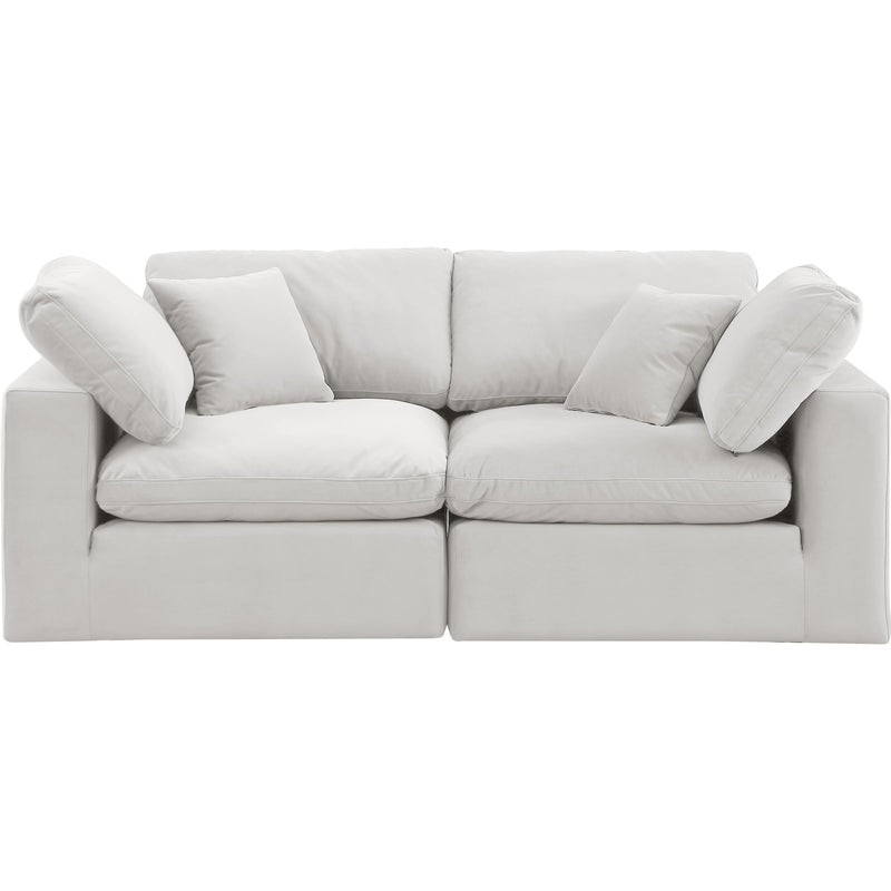 Meridian Comfy Cream Velvet Modular Sofa IMAGE 4