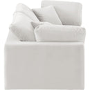 Meridian Comfy Cream Velvet Modular Sofa IMAGE 5
