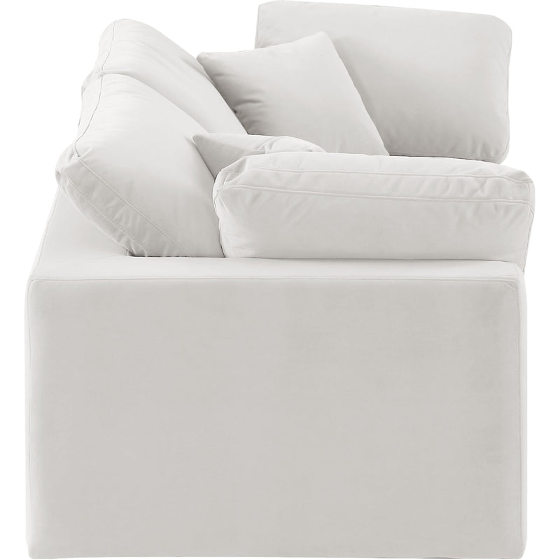 Meridian Comfy Cream Velvet Modular Sofa IMAGE 5