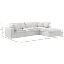 Meridian Comfy Cream Velvet Modular Sectional IMAGE 15