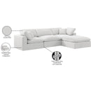 Meridian Comfy Cream Velvet Modular Sectional IMAGE 16