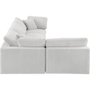 Meridian Comfy Cream Velvet Modular Sectional IMAGE 10