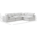 Meridian Comfy Cream Velvet Modular Sectional IMAGE 15