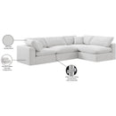 Meridian Comfy Cream Velvet Modular Sectional IMAGE 16