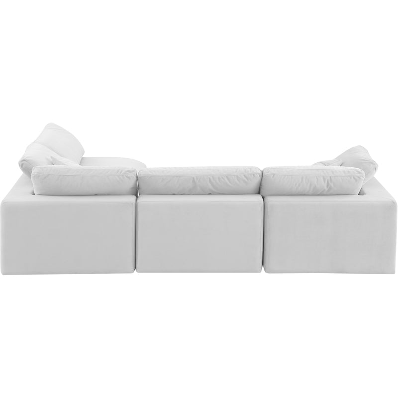 Meridian Comfy Cream Velvet Modular Sectional IMAGE 5