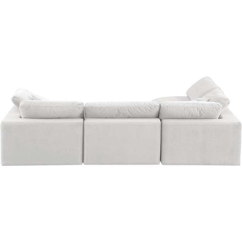 Meridian Comfy Cream Velvet Modular Sectional IMAGE 6