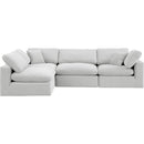 Meridian Comfy Cream Velvet Modular Sectional IMAGE 7