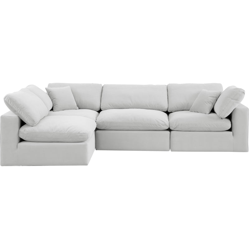 Meridian Comfy Cream Velvet Modular Sectional IMAGE 7