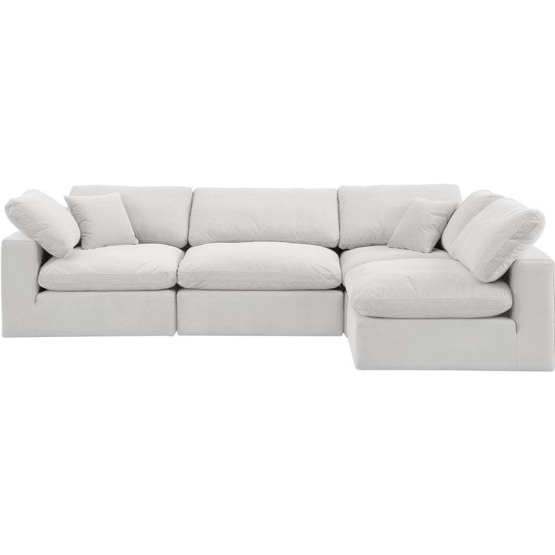 Meridian Comfy Cream Velvet Modular Sectional IMAGE 8