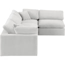 Meridian Comfy Cream Velvet Modular Sectional IMAGE 9
