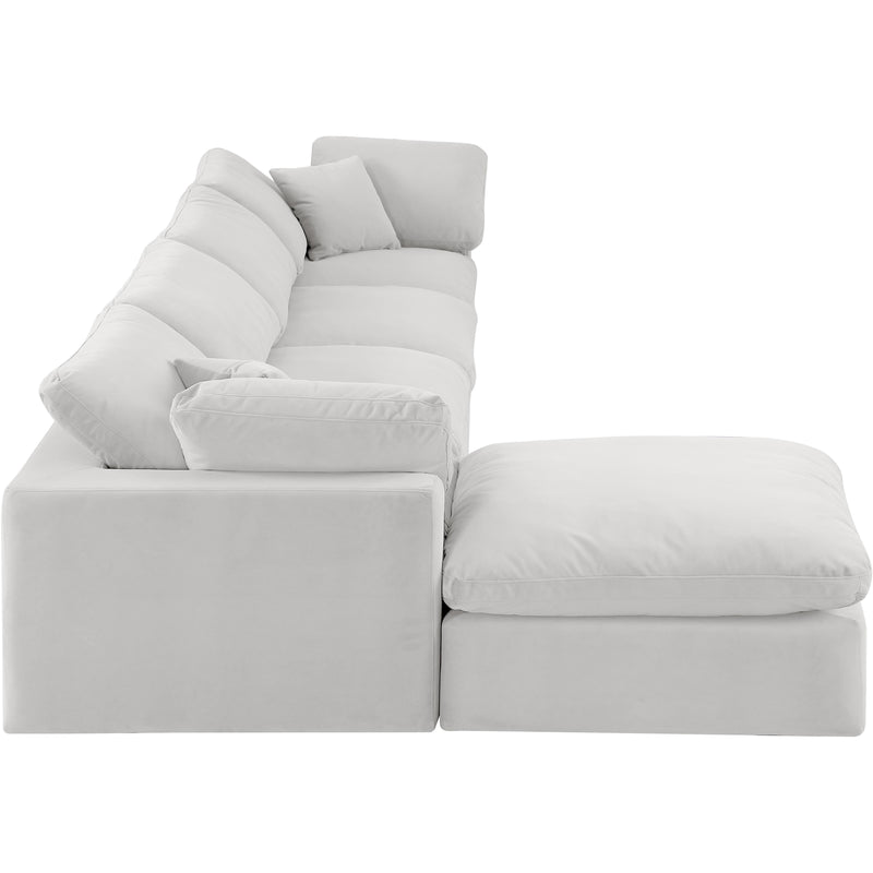 Meridian Comfy Cream Velvet Modular Sectional IMAGE 10