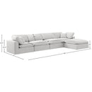 Meridian Comfy Cream Velvet Modular Sectional IMAGE 15