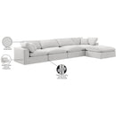 Meridian Comfy Cream Velvet Modular Sectional IMAGE 16