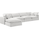 Meridian Comfy Cream Velvet Modular Sectional IMAGE 2