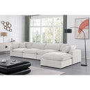 Meridian Comfy Cream Velvet Modular Sectional IMAGE 4