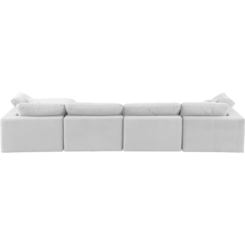 Meridian Comfy Cream Velvet Modular Sectional IMAGE 5