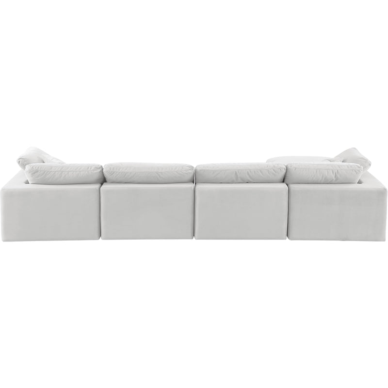 Meridian Comfy Cream Velvet Modular Sectional IMAGE 6
