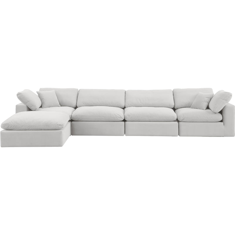 Meridian Comfy Cream Velvet Modular Sectional IMAGE 7