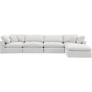 Meridian Comfy Cream Velvet Modular Sectional IMAGE 8
