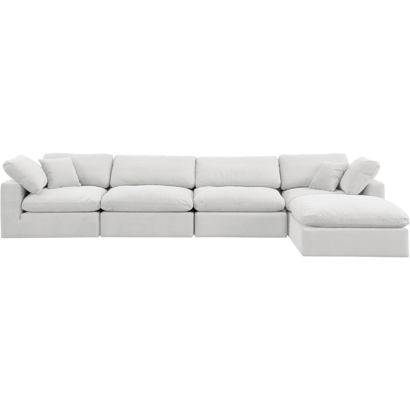 Meridian Comfy Cream Velvet Modular Sectional IMAGE 8
