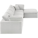 Meridian Comfy Cream Velvet Modular Sectional IMAGE 9