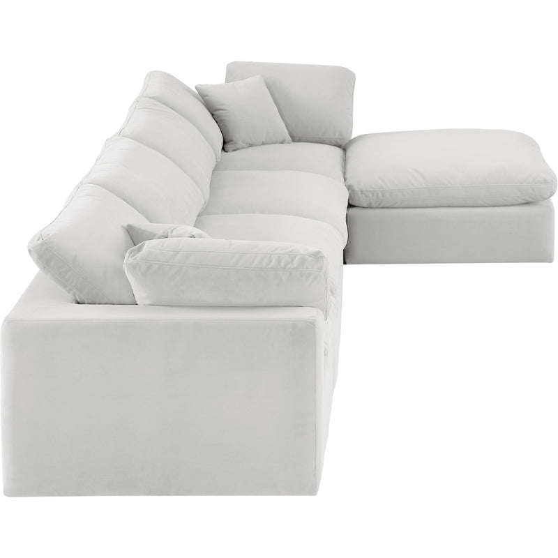 Meridian Comfy Cream Velvet Modular Sectional IMAGE 9