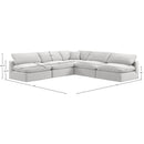 Meridian Comfy Cream Velvet Modular Sectional IMAGE 10