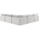Meridian Comfy Cream Velvet Modular Sectional IMAGE 3