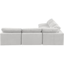 Meridian Comfy Cream Velvet Modular Sectional IMAGE 4