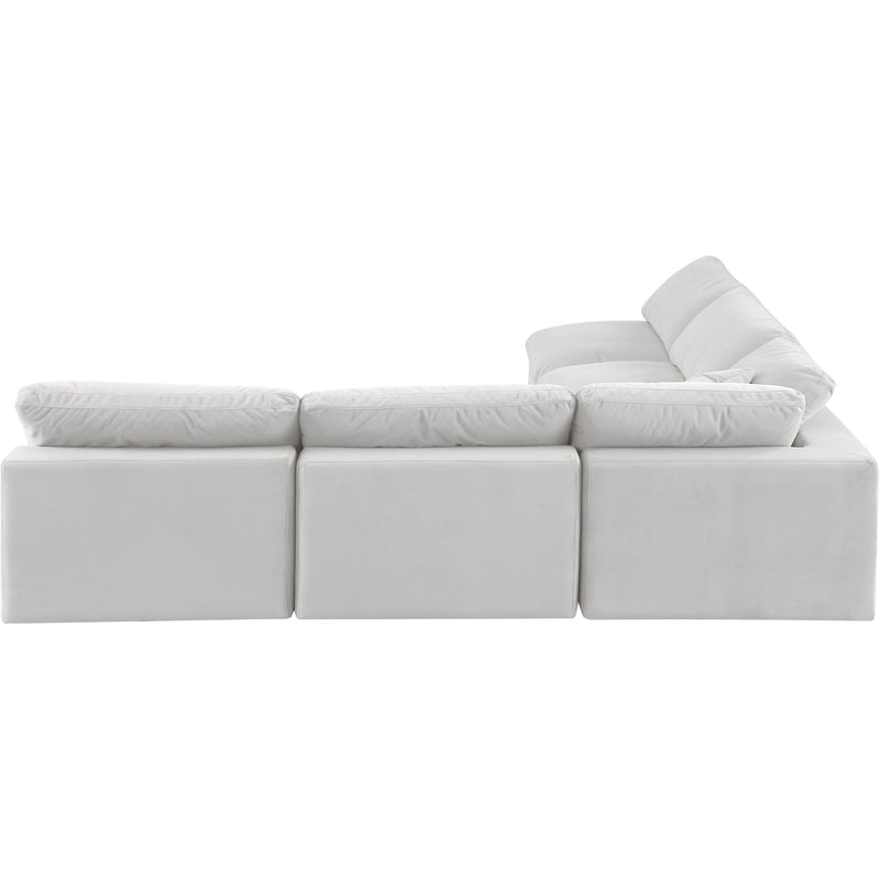 Meridian Comfy Cream Velvet Modular Sectional IMAGE 4
