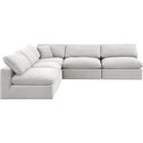 Meridian Comfy Cream Velvet Modular Sectional IMAGE 5