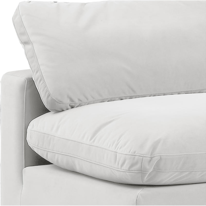 Meridian Comfy Cream Velvet Modular Sectional IMAGE 7