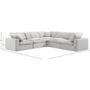 Meridian Comfy Cream Velvet Modular Sectional IMAGE 10