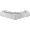 Meridian Comfy Cream Velvet Modular Sectional IMAGE 3