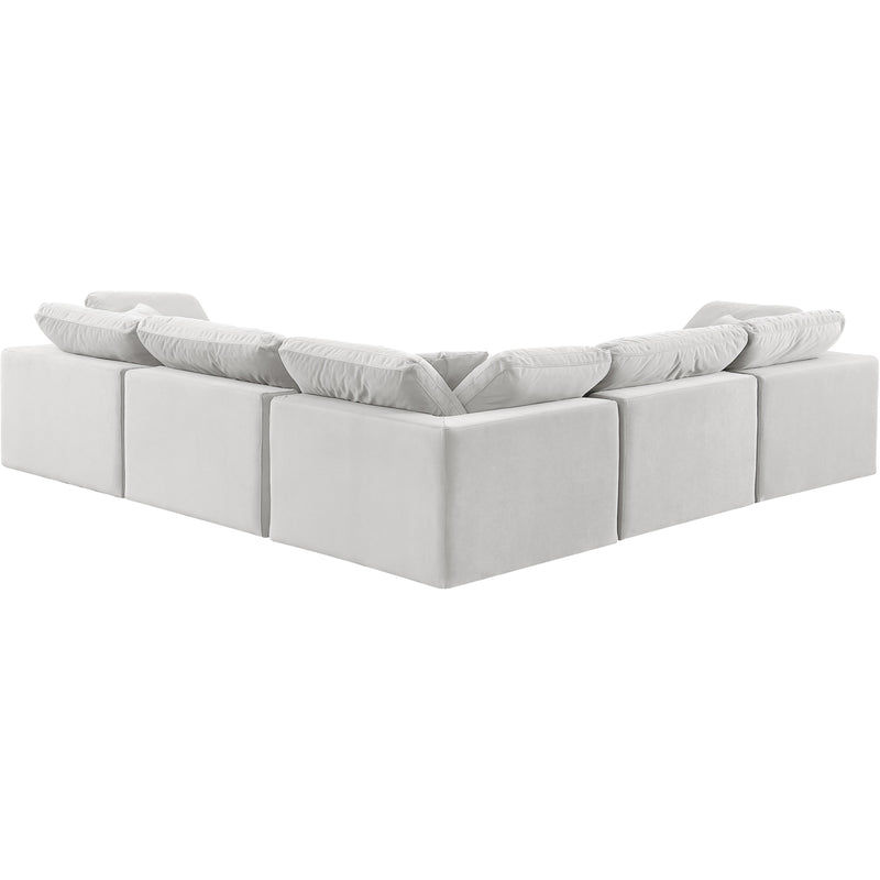 Meridian Comfy Cream Velvet Modular Sectional IMAGE 3