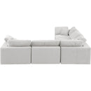 Meridian Comfy Cream Velvet Modular Sectional IMAGE 4