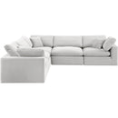 Meridian Comfy Cream Velvet Modular Sectional IMAGE 5