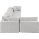 Meridian Comfy Cream Velvet Modular Sectional IMAGE 10