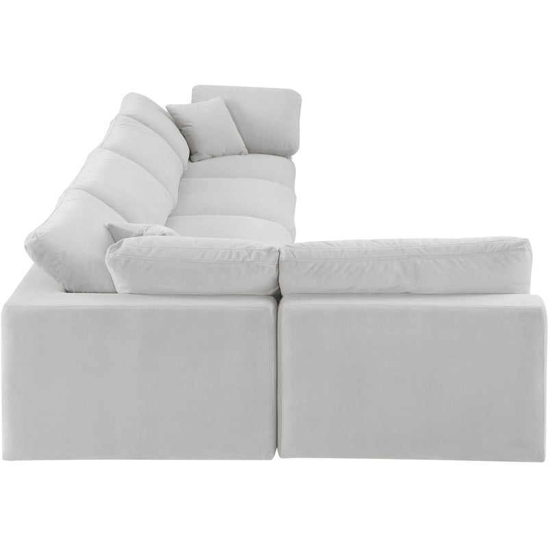 Meridian Comfy Cream Velvet Modular Sectional IMAGE 10