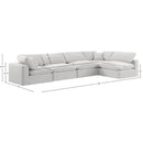 Meridian Comfy Cream Velvet Modular Sectional IMAGE 15