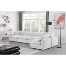 Meridian Comfy Cream Velvet Modular Sectional IMAGE 4