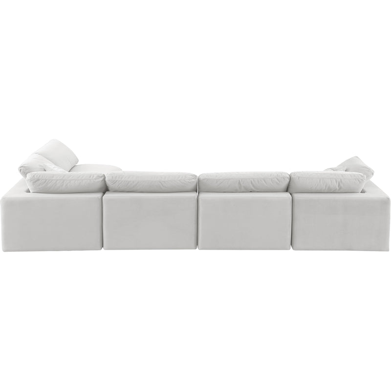 Meridian Comfy Cream Velvet Modular Sectional IMAGE 5
