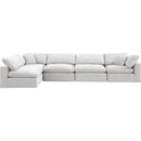 Meridian Comfy Cream Velvet Modular Sectional IMAGE 7